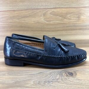 BRASSBOOT Walking Gloves Mens‎ 10.5 M Black Leather Tassel Loafers Dress Shoes